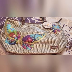 NWT - Sak Roots Artist Circle Metal Butterfly bag